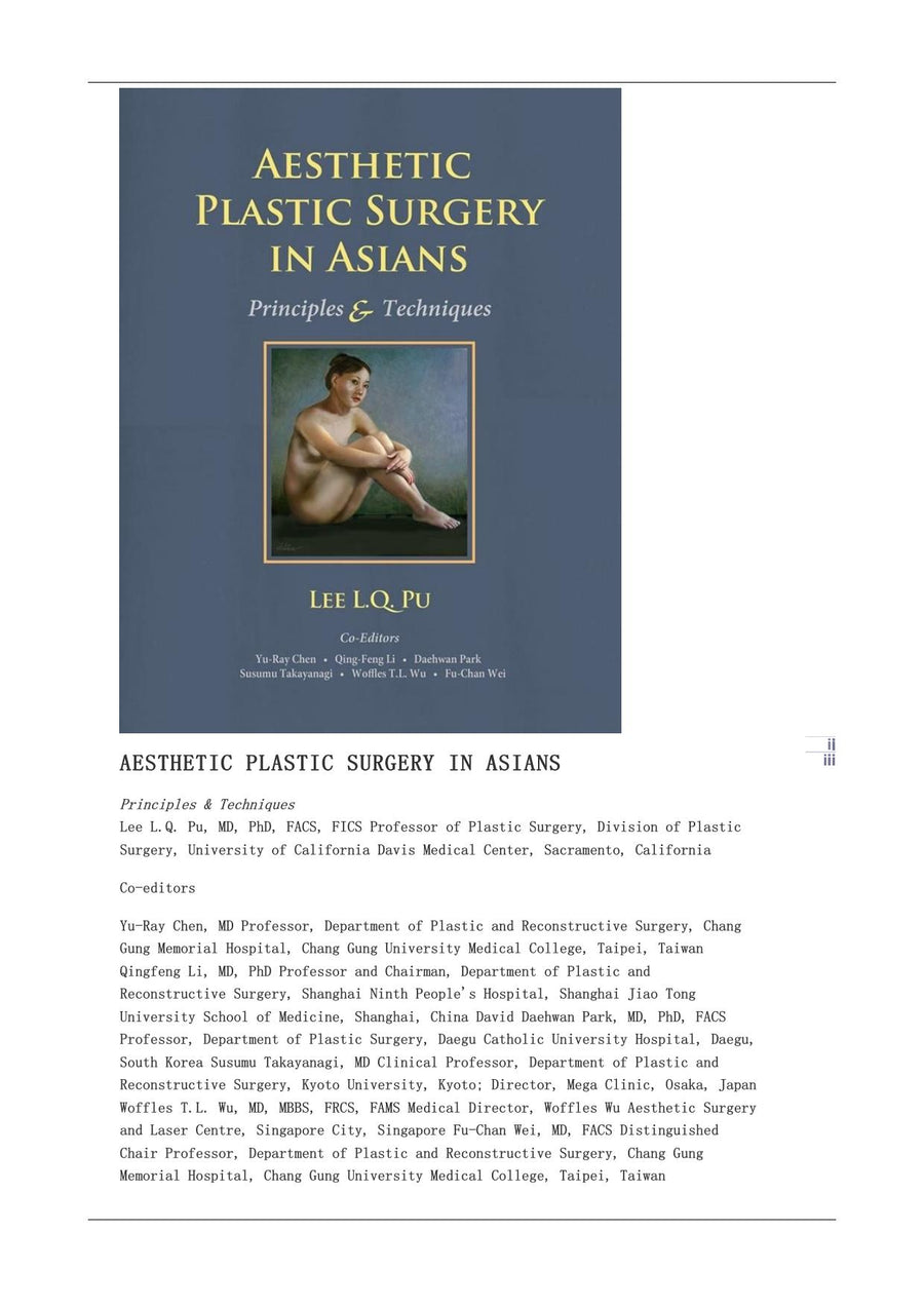 Preview page of Aesthetic Plastic Surgery in Asians: Principles and Techniques