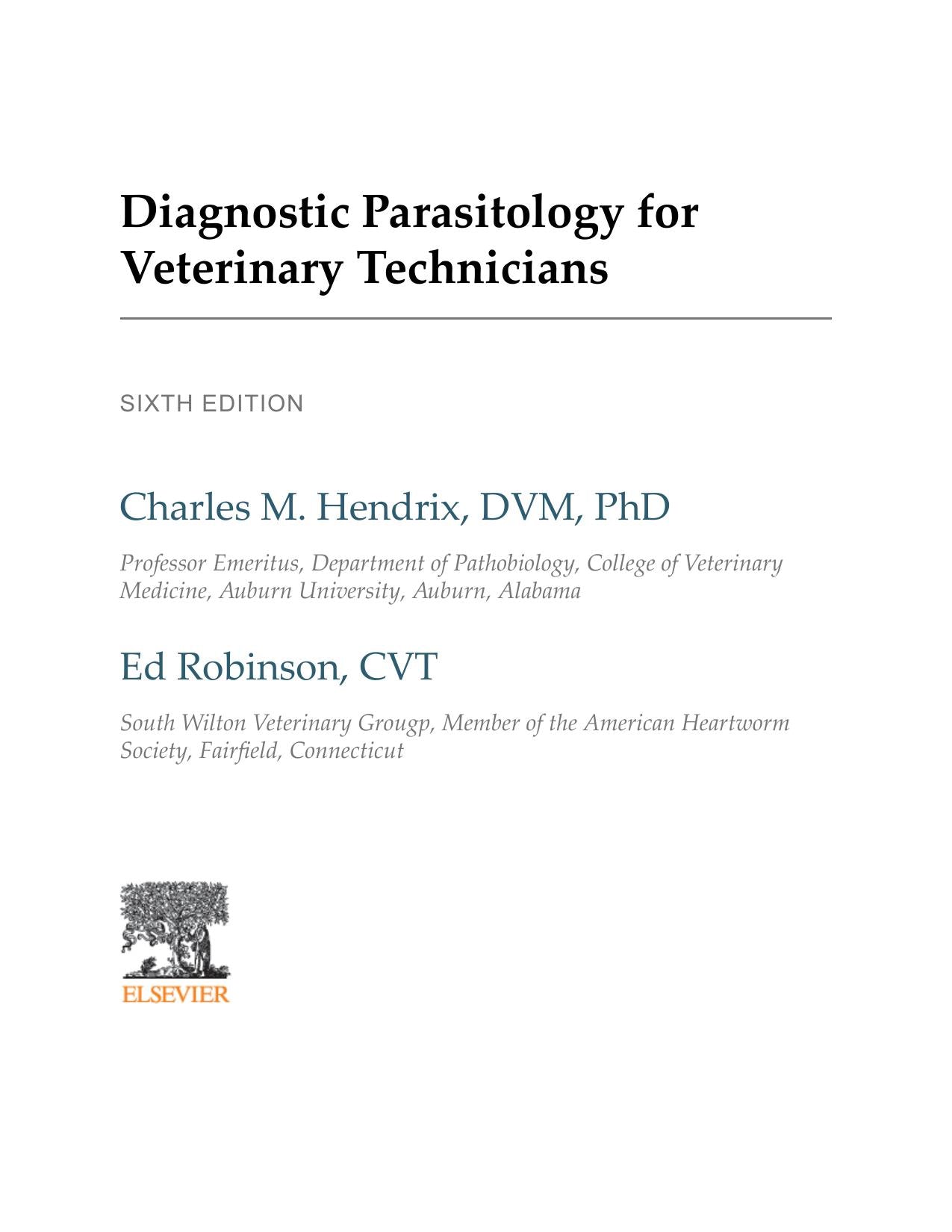 Diagnostic Parasitology For Veterinary Technicians 6Th Edition