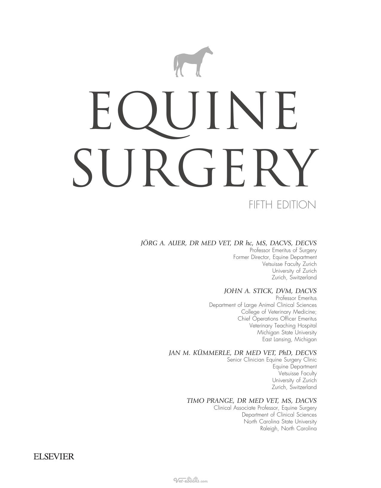 Equine Surgery 5Th Edition