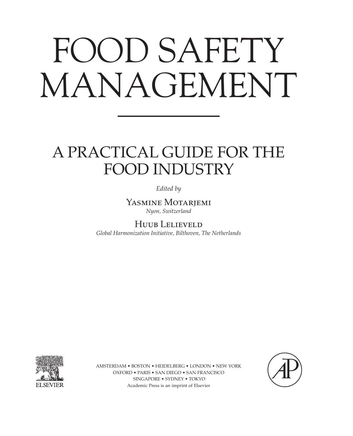 Food Safety Management A Practical Guide For The Food Industry