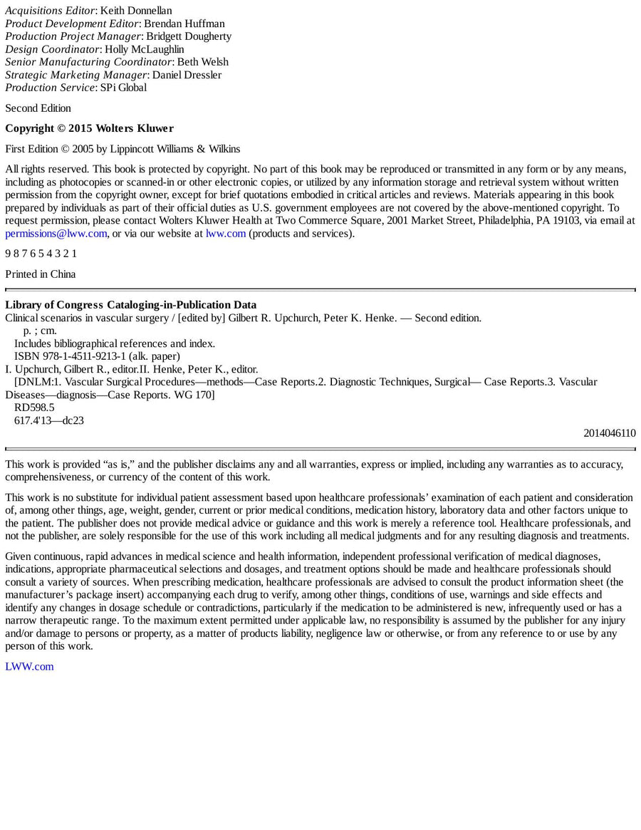 Preview page of Clinical Scenarios in Vascular Surgery 2nd Edition