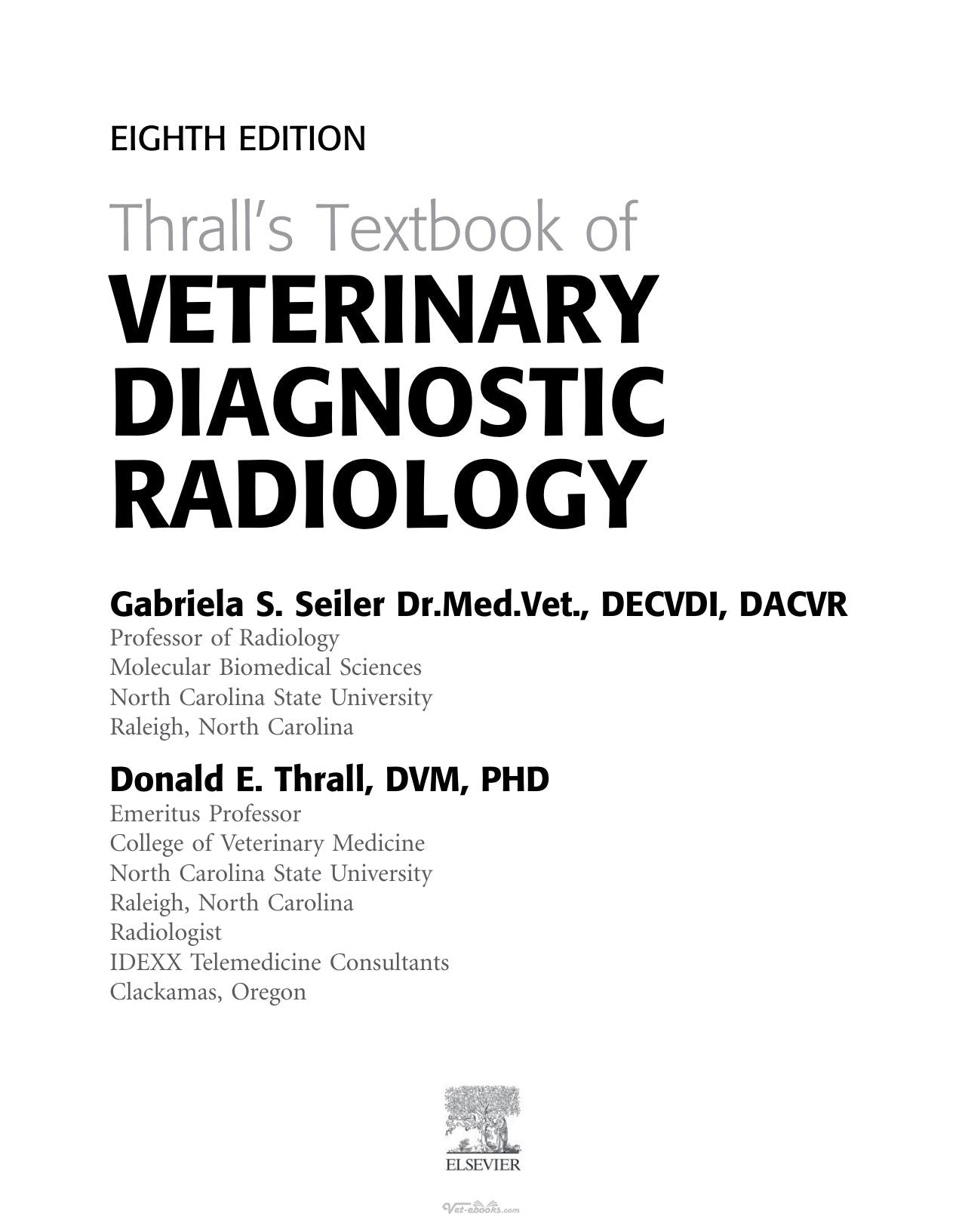 Thralls Textbook Of Veterinary Diagnostic Radiology