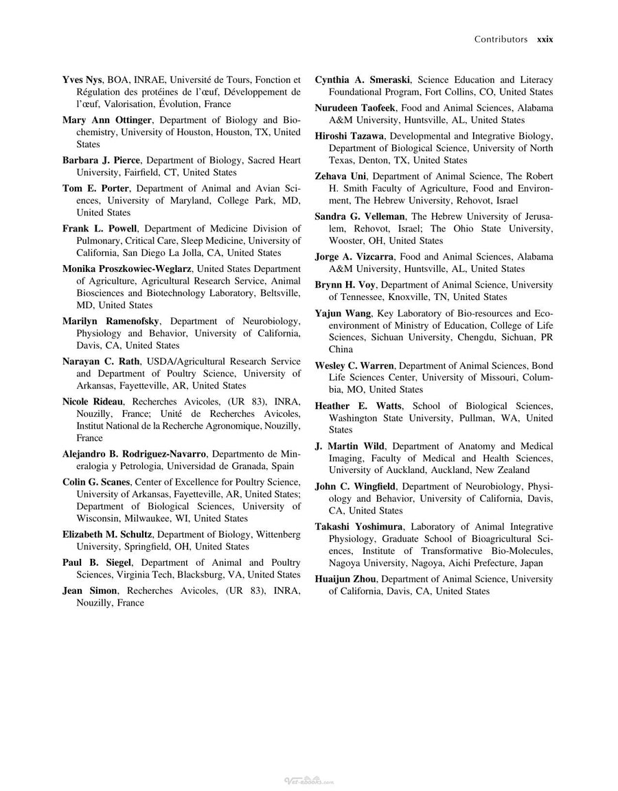 Preview page of Sturkie's Avian Physiology, 7th Edition