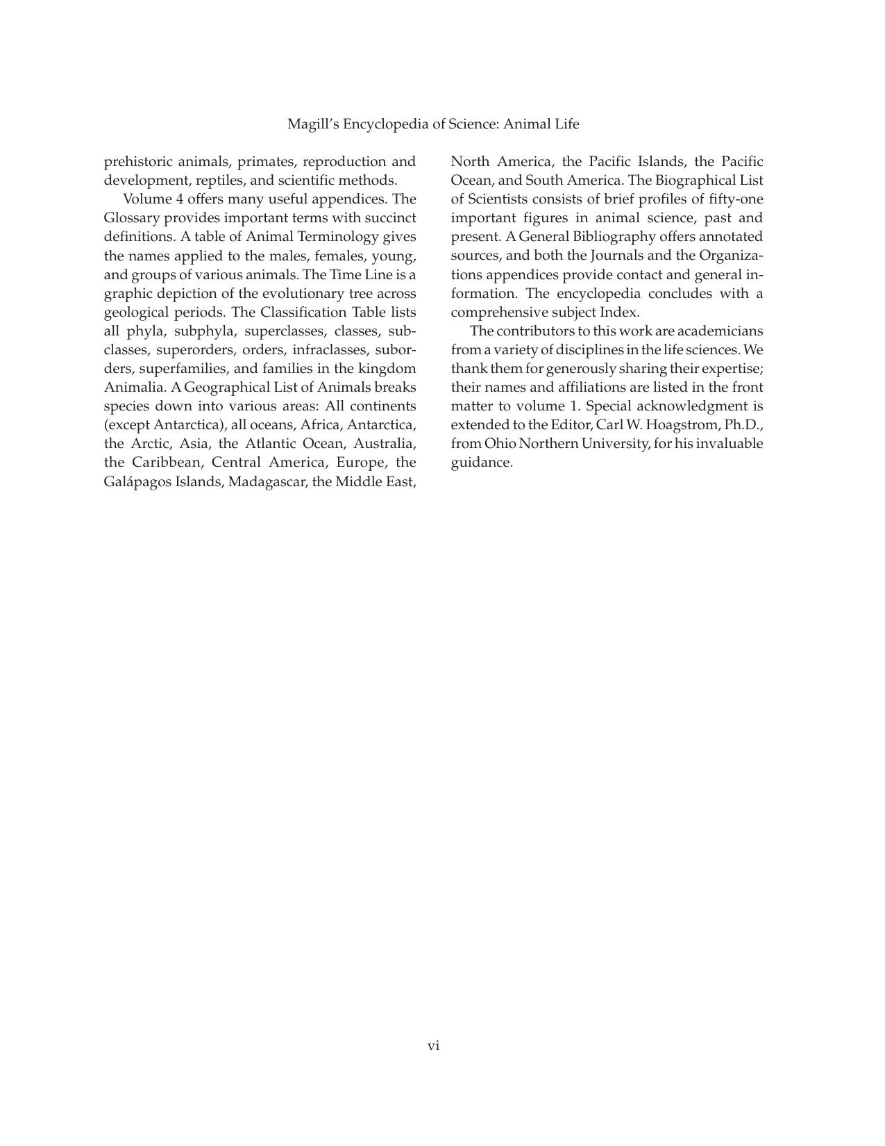 Magills Encyclopedia Of Science Animal Life