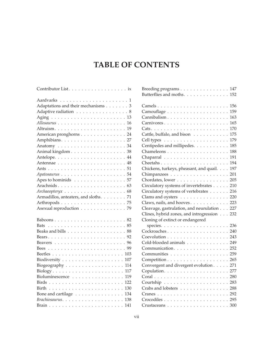 Preview page of Magills Encyclopedia of Science Animal Life