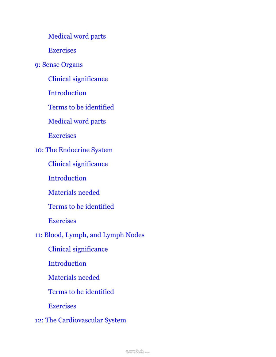 Preview page of Laboratory Manual for Clinical Anatomy and Physiology for Veterinary Technicians, 4th Edition