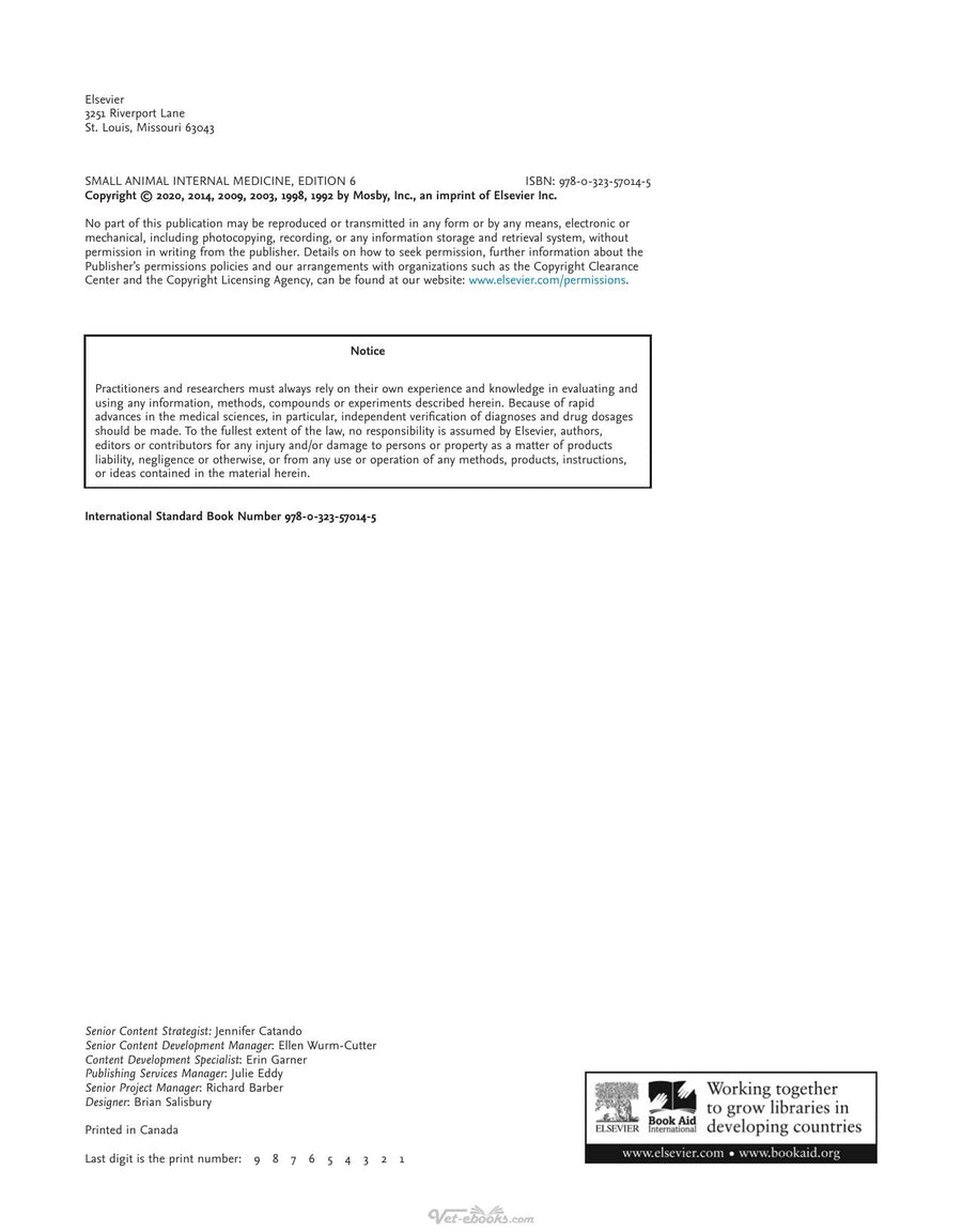 Preview page of Small Animal Internal Medicine Sixth Edition