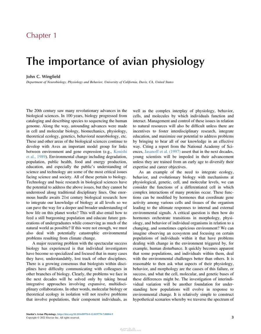 Preview page of Sturkie's Avian Physiology, 7th Edition
