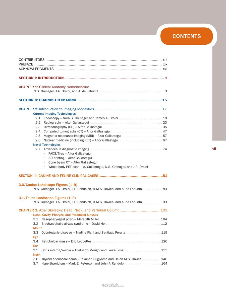 Preview page of Comparative Veterinary Anatomy a Clinical Approach