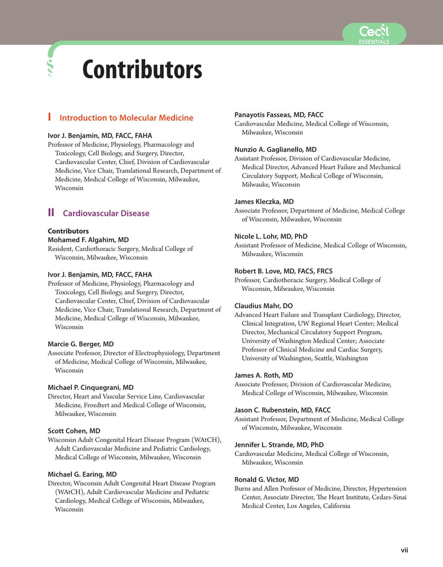 Preview page of Andreoli and Carpenter's Cecil Essentials of Medicine 9th Edition