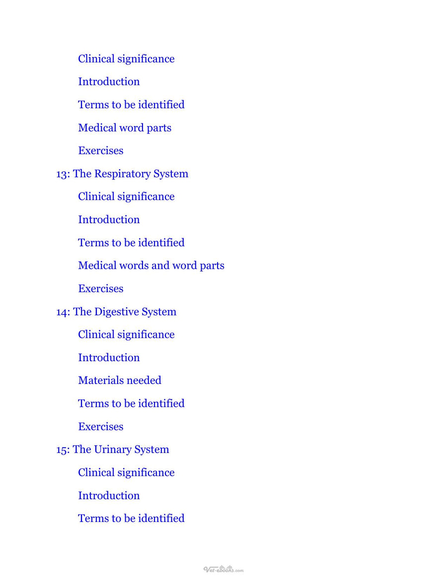 Preview page of Laboratory Manual for Clinical Anatomy and Physiology for Veterinary Technicians, 4th Edition