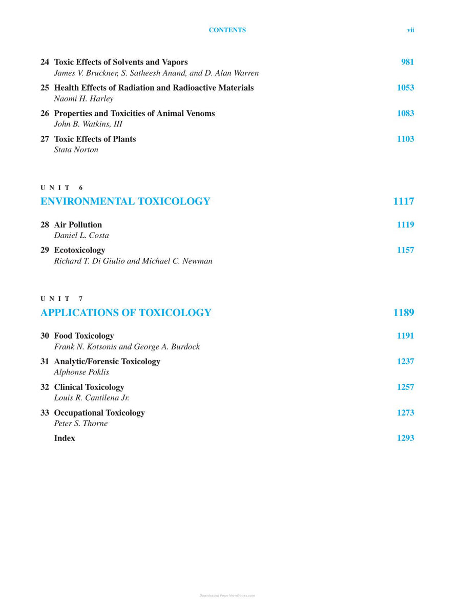 Preview page of Casarett & Doull’s Toxicology the Basic Science of Poisons 9th Edition