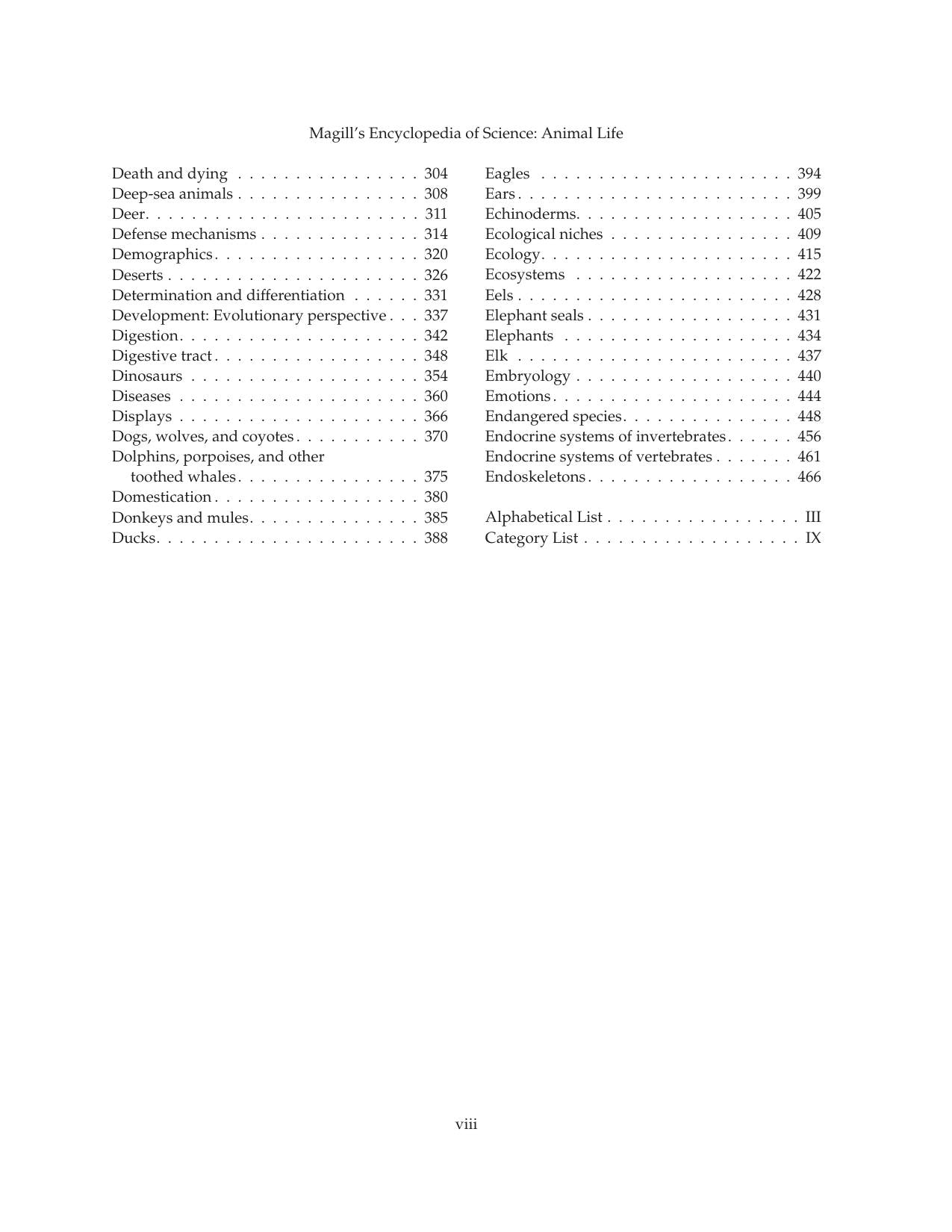 Magills Encyclopedia Of Science Animal Life