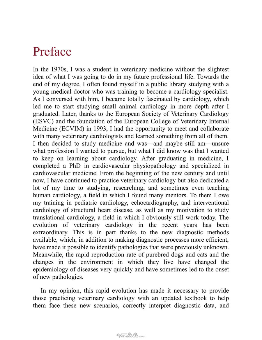 Preview page of Textbook of Cardiovascular Medicine in Dogs and Cats