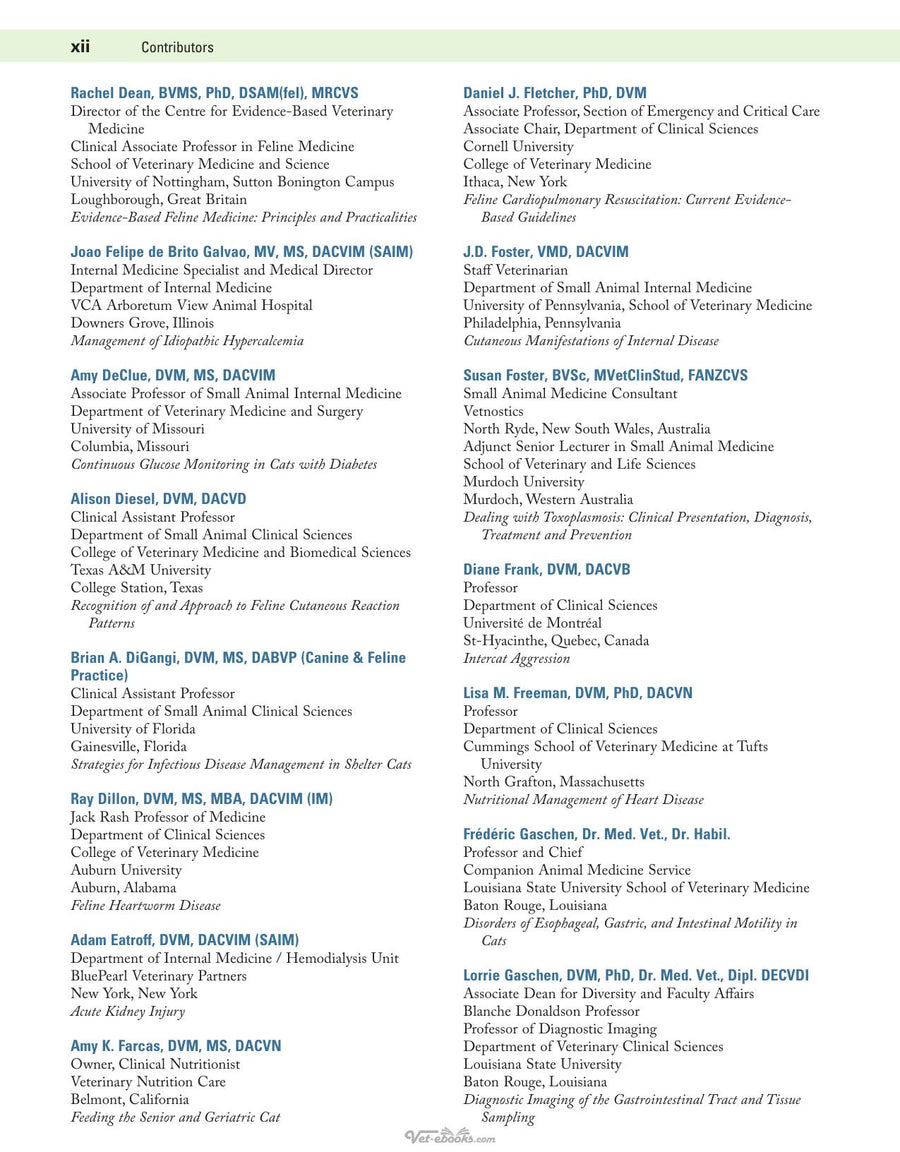 Preview page of Augusts Consultations in Feline Internal Medicine Volume 7 1st Edition