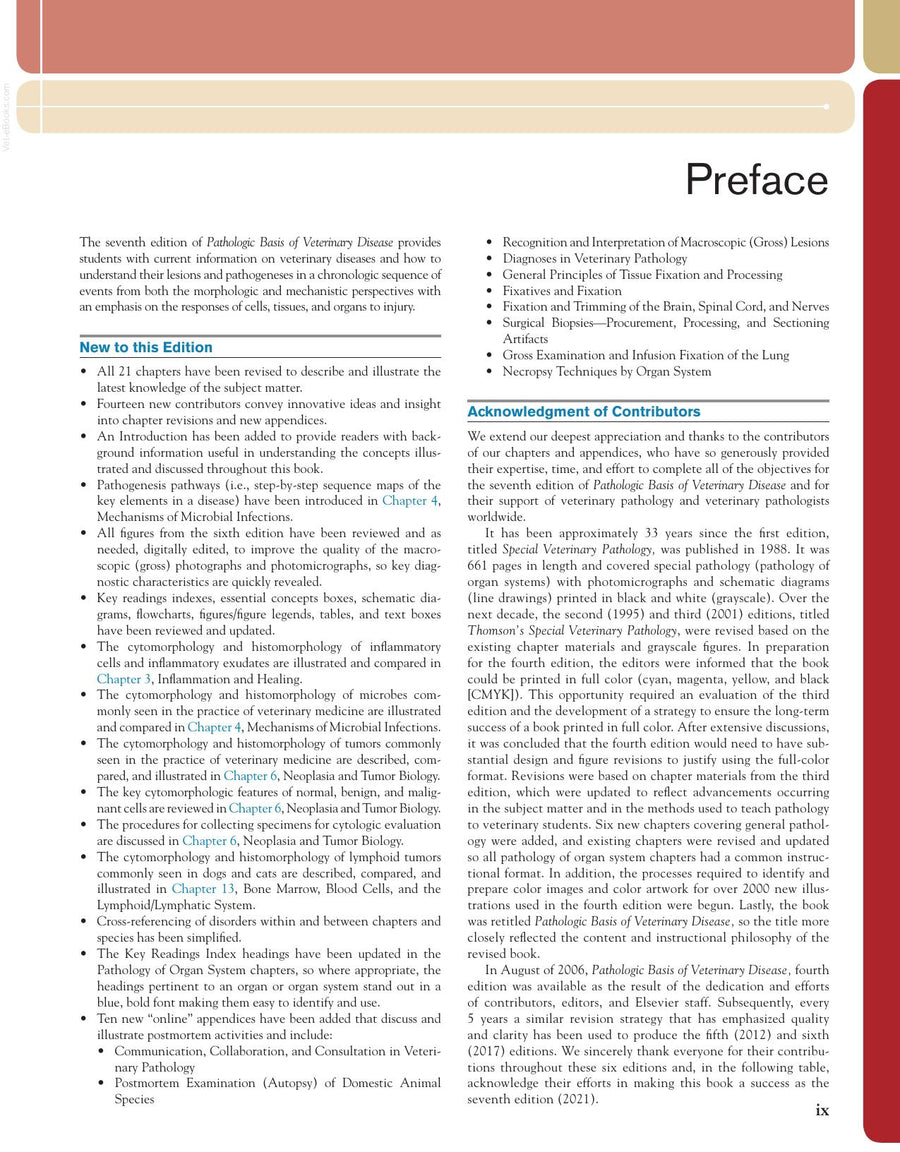 Preview page of Pathologic Basis of Veterinary Disease 7th Edition