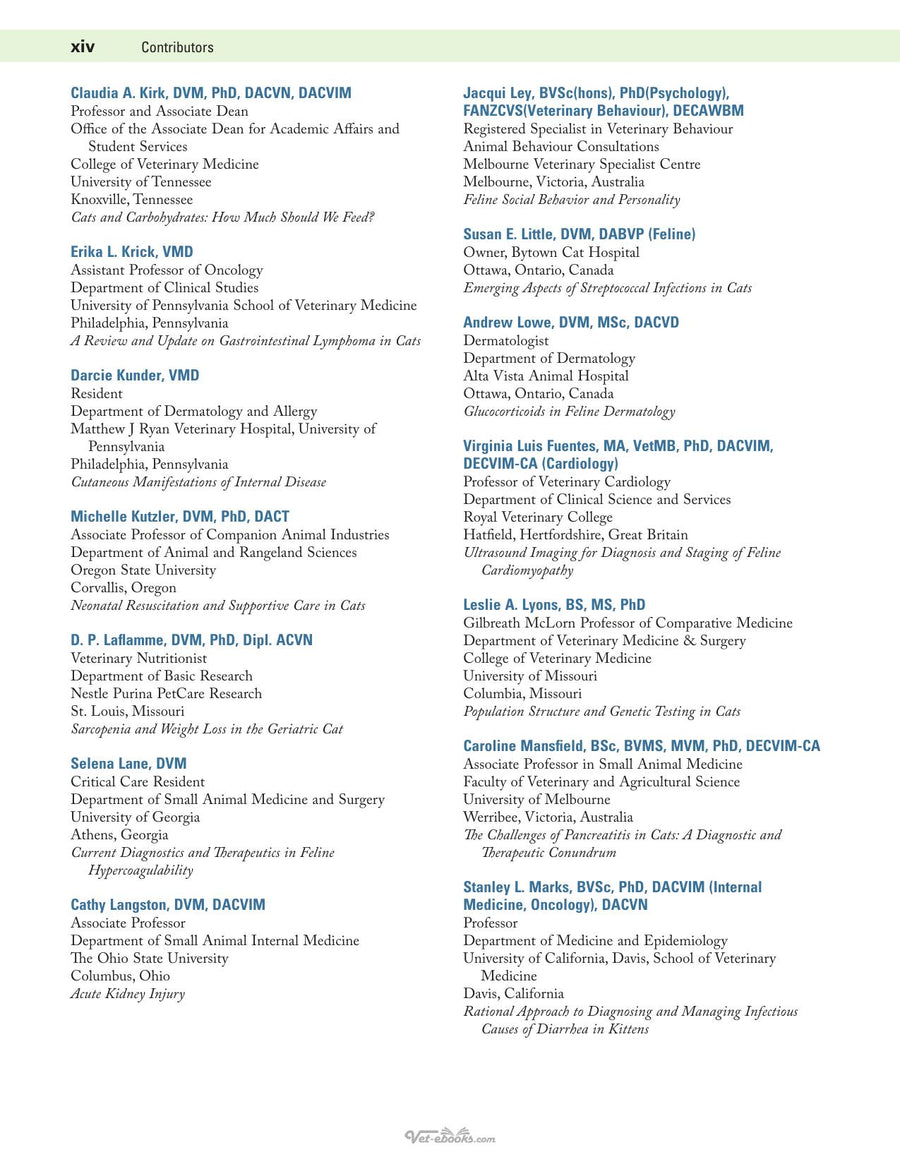 Preview page of Augusts Consultations in Feline Internal Medicine Volume 7 1st Edition