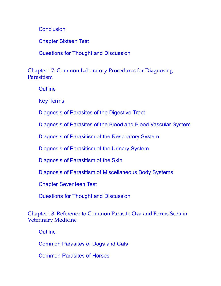 Preview page of Diagnostic Parasitology for Veterinary Technicians 6th Edition