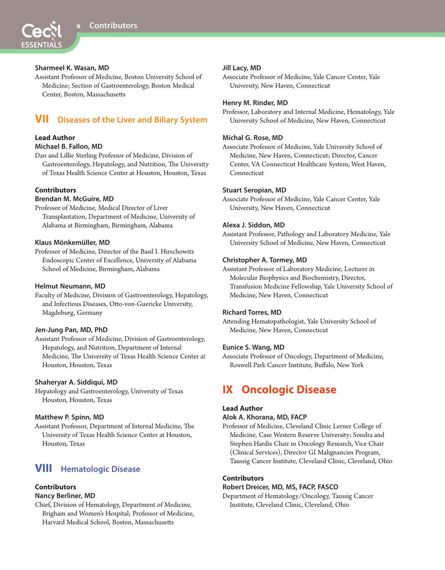 Preview page of Andreoli and Carpenter's Cecil Essentials of Medicine 9th Edition