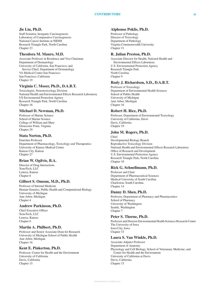 Preview page of Casarett & Doull’s Toxicology the Basic Science of Poisons 9th Edition