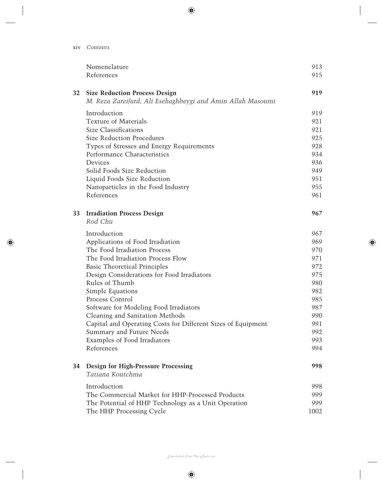 Handbook Of Food Process Design 2 Volume Set
