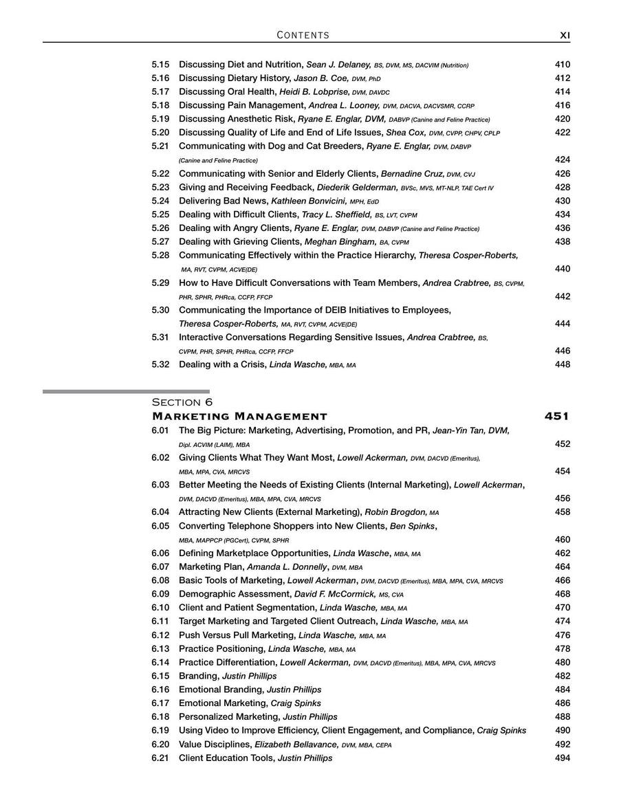Preview page of Blackwell's Five-Minute Veterinary Practice Management Consult 4th Edition