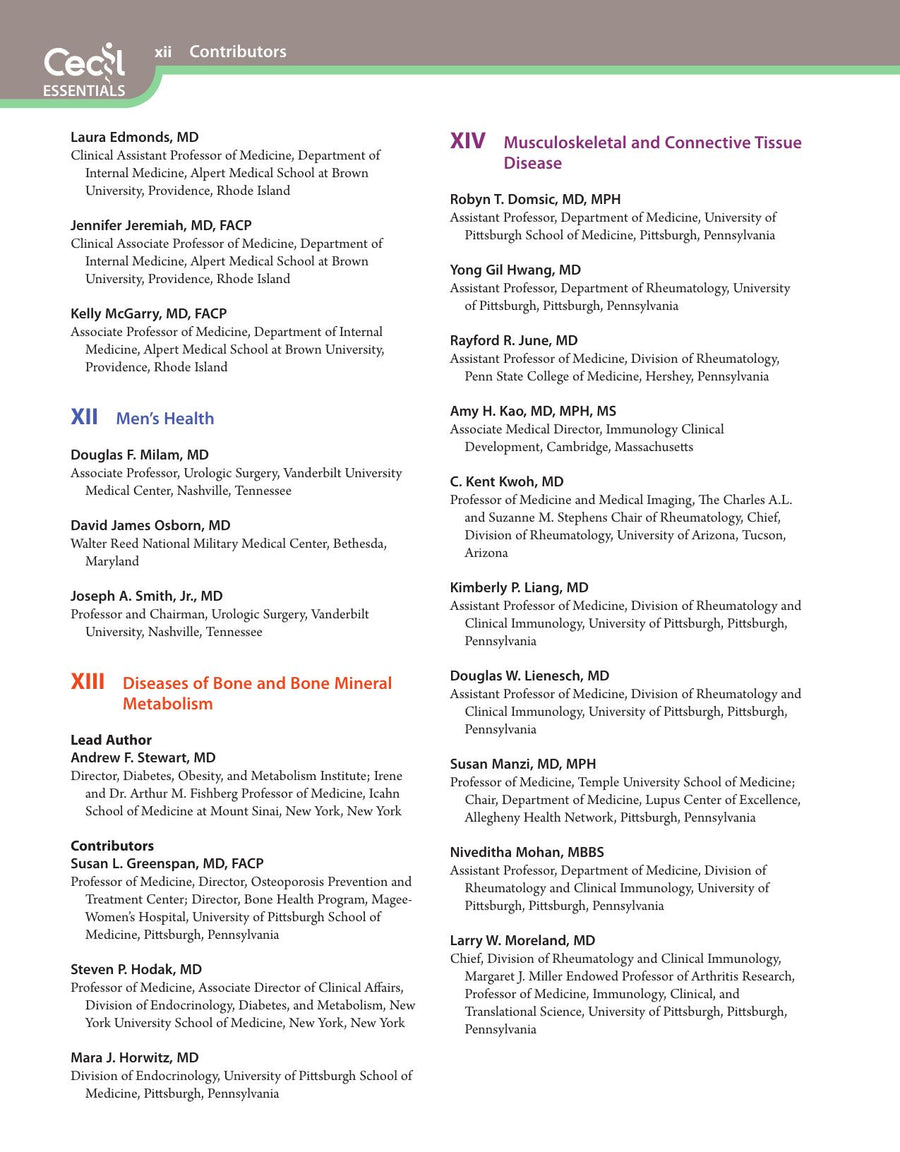Preview page of Andreoli and Carpenter's Cecil Essentials of Medicine 9th Edition