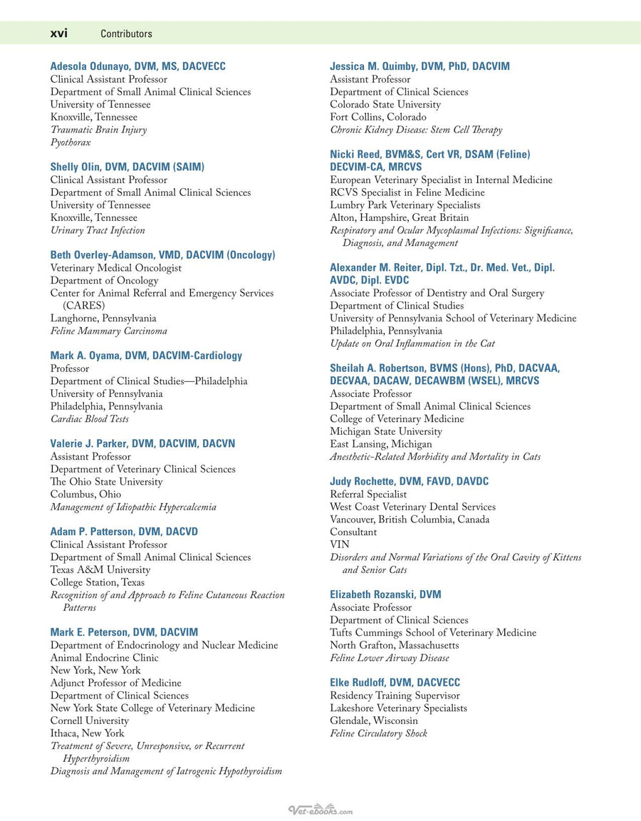 Preview page of Augusts Consultations in Feline Internal Medicine Volume 7 1st Edition