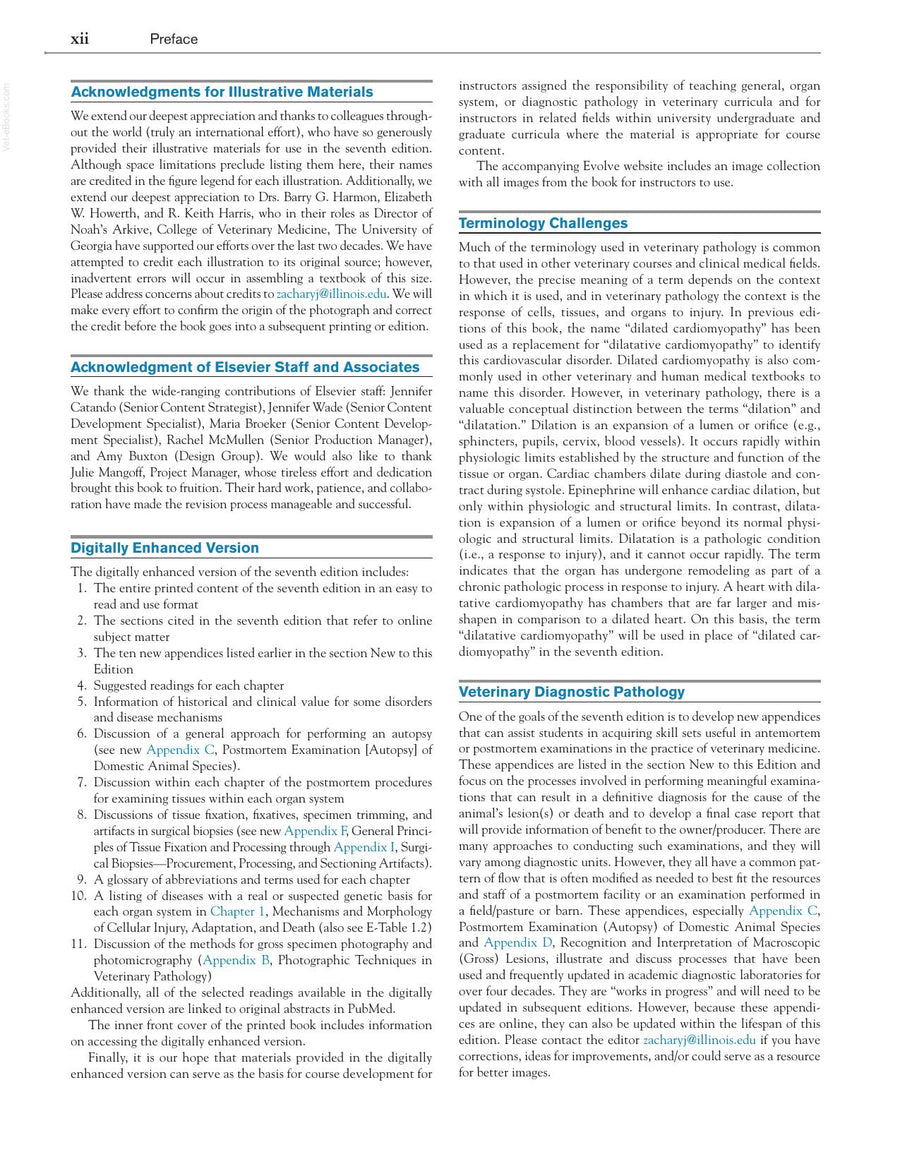 Preview page of Pathologic Basis of Veterinary Disease 7th Edition