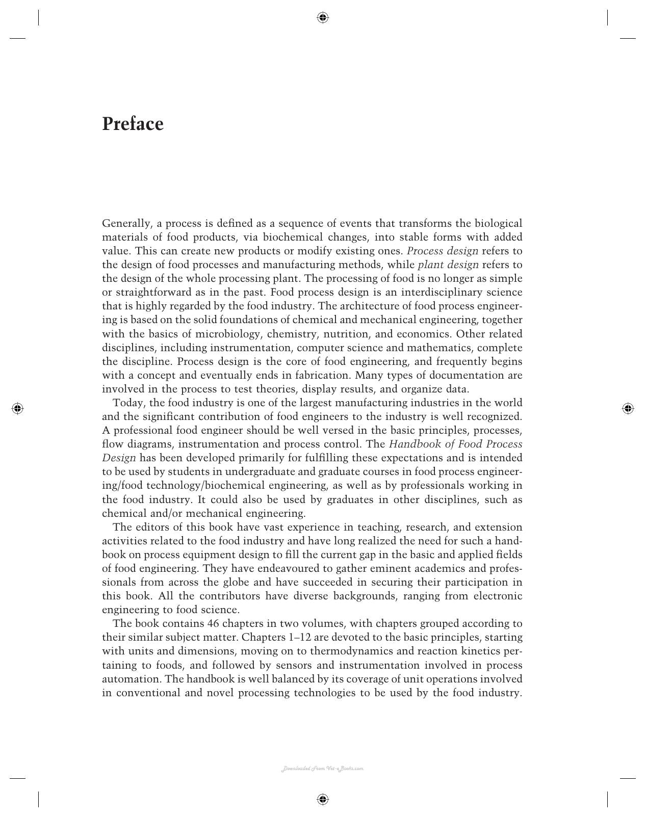 Handbook Of Food Process Design 2 Volume Set