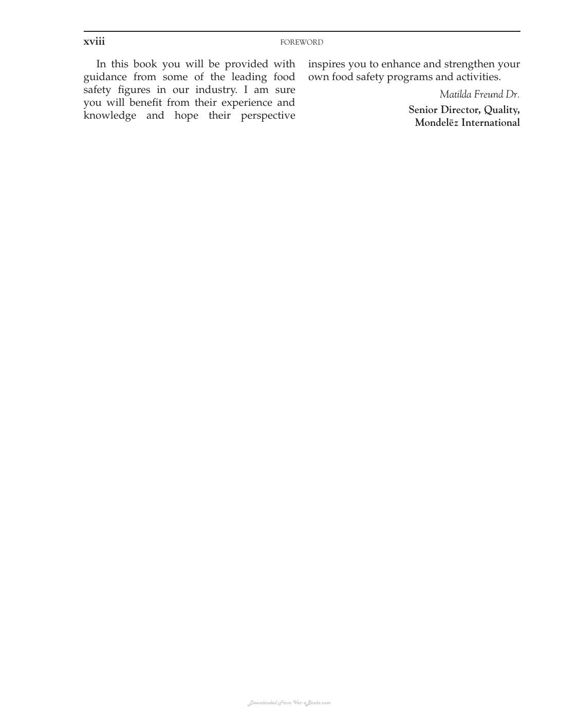 Food Safety Management A Practical Guide For The Food Industry