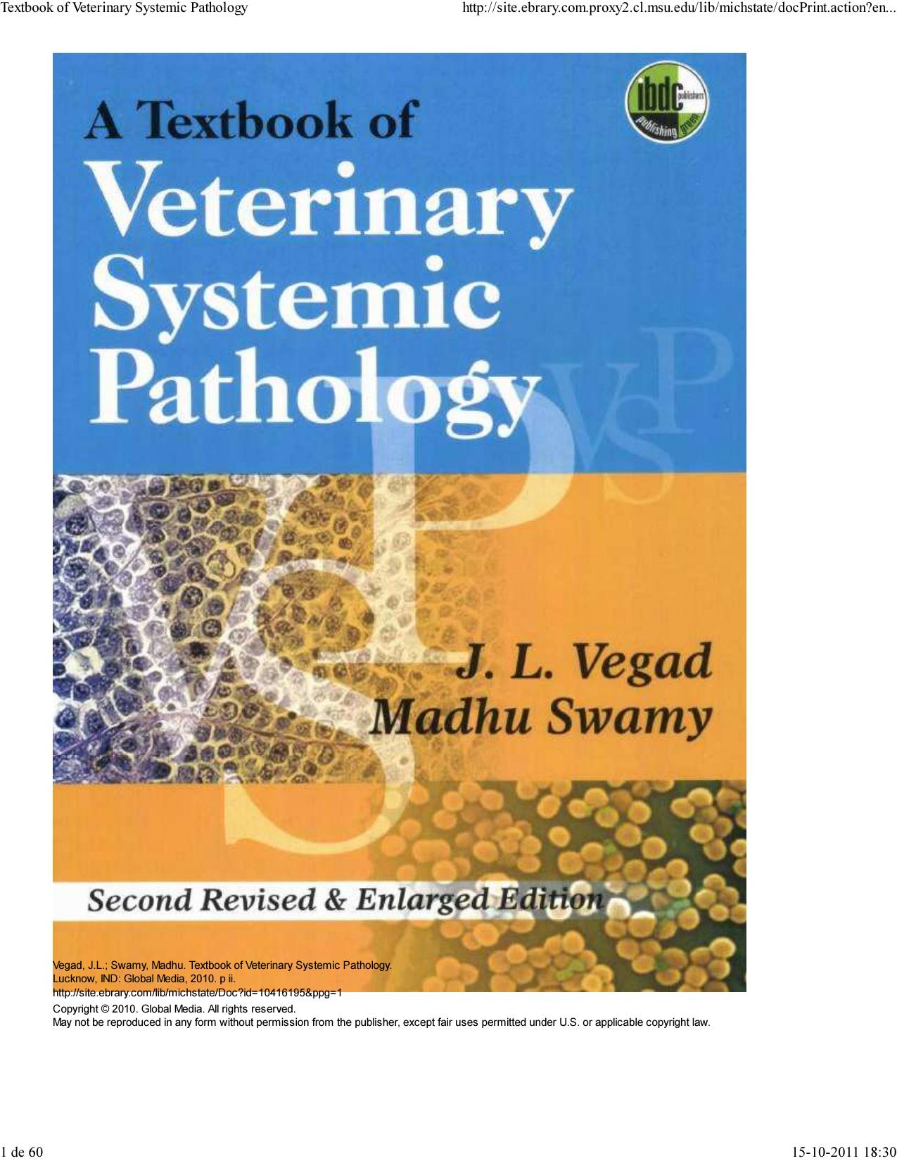 A Textbook of Veterinary Systemic Pathology