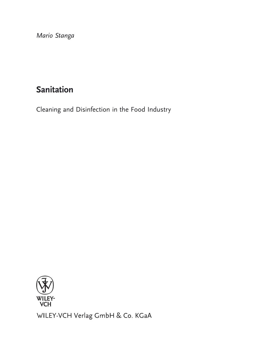 Sanitation Cleaning And Disinfection In The Food Industry