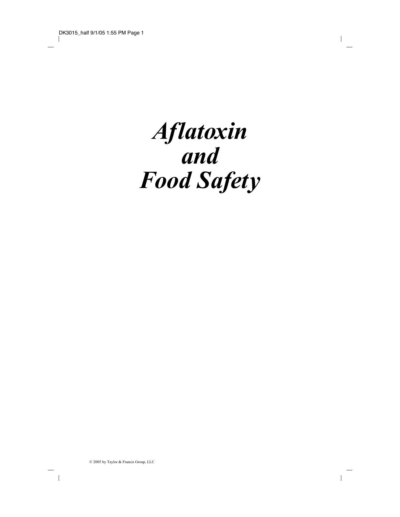 Aflatoxin and Food Safety