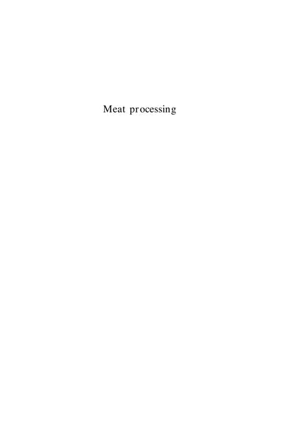 Meat Processing Improving Quality