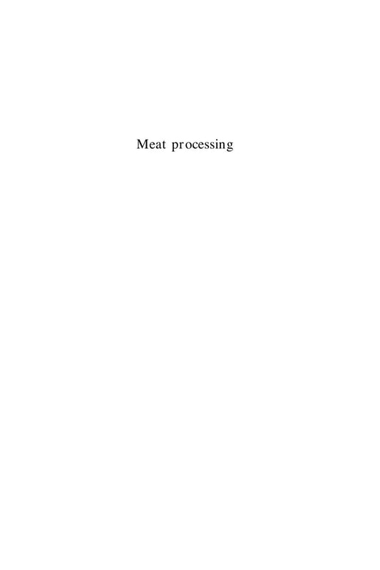 Meat Processing Improving Quality