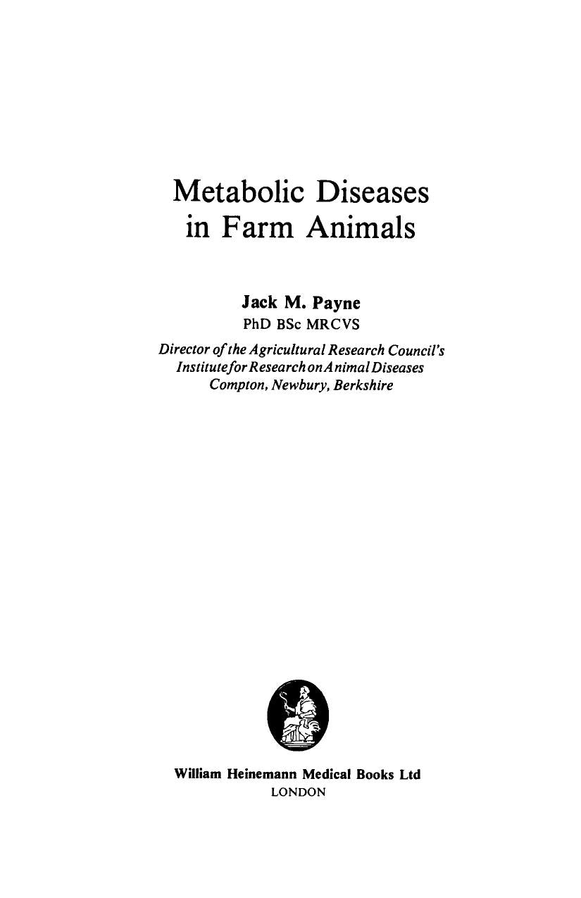 Metabolic Diseases In Farm Animals
