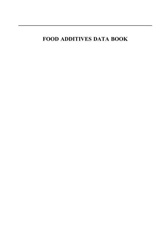 Food Additives Data Book 2Nd Edition