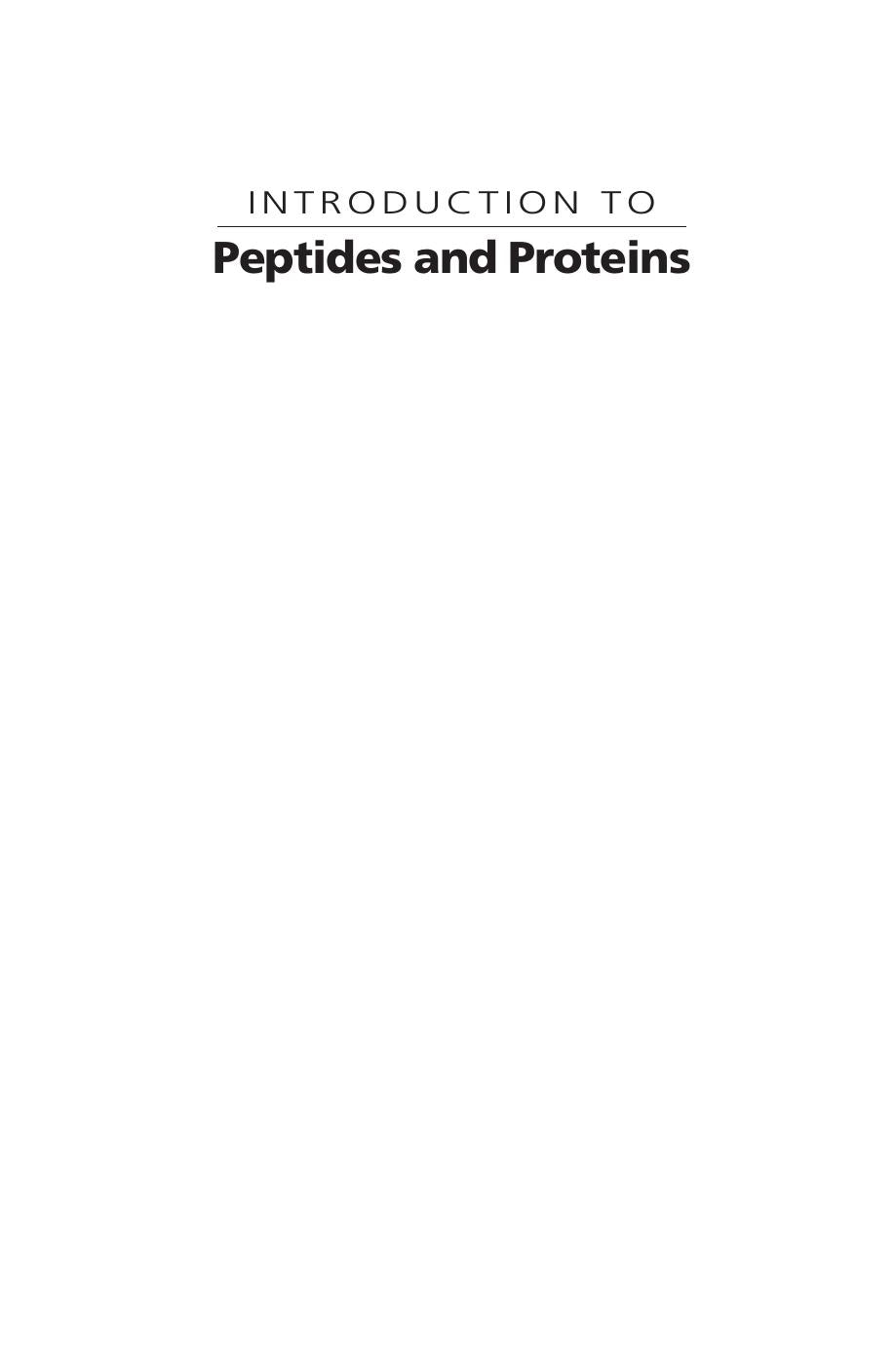 Introduction To Peptides And Proteins