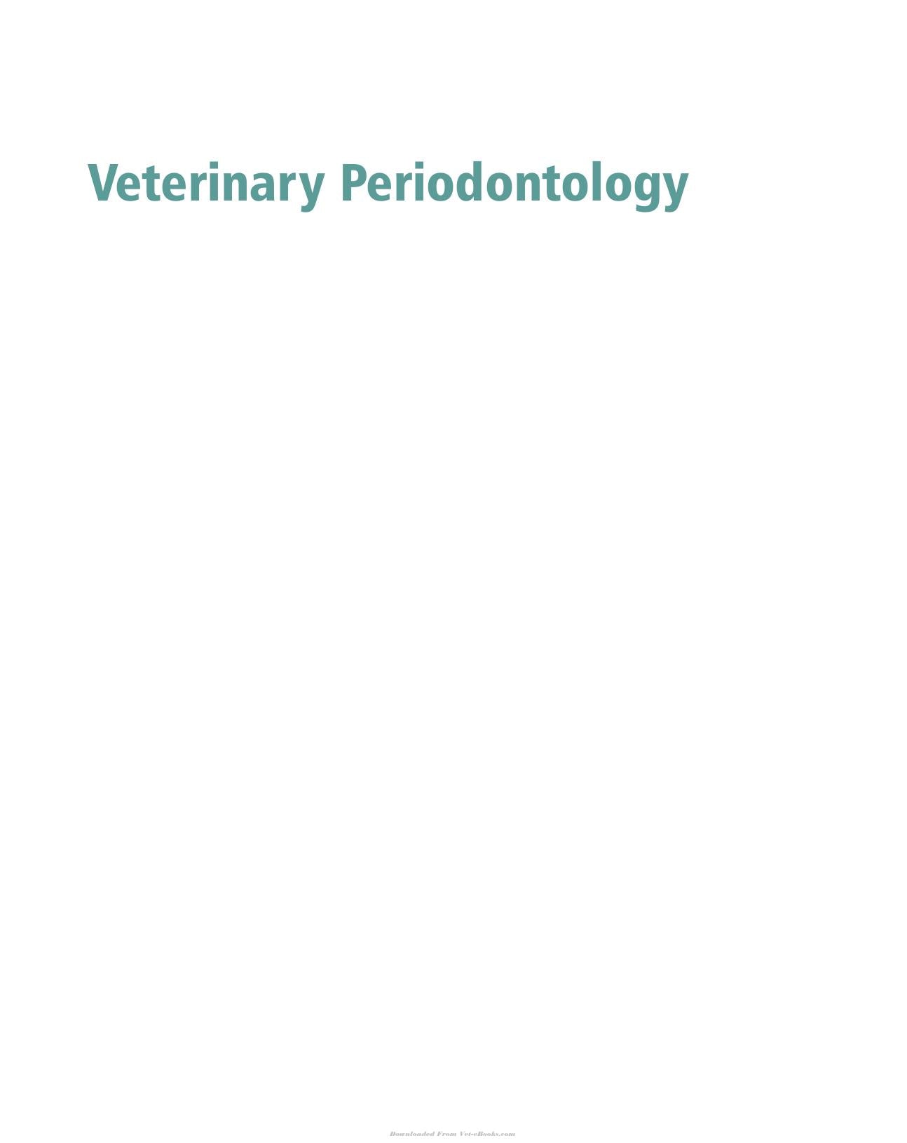 Veterinary Periodontology