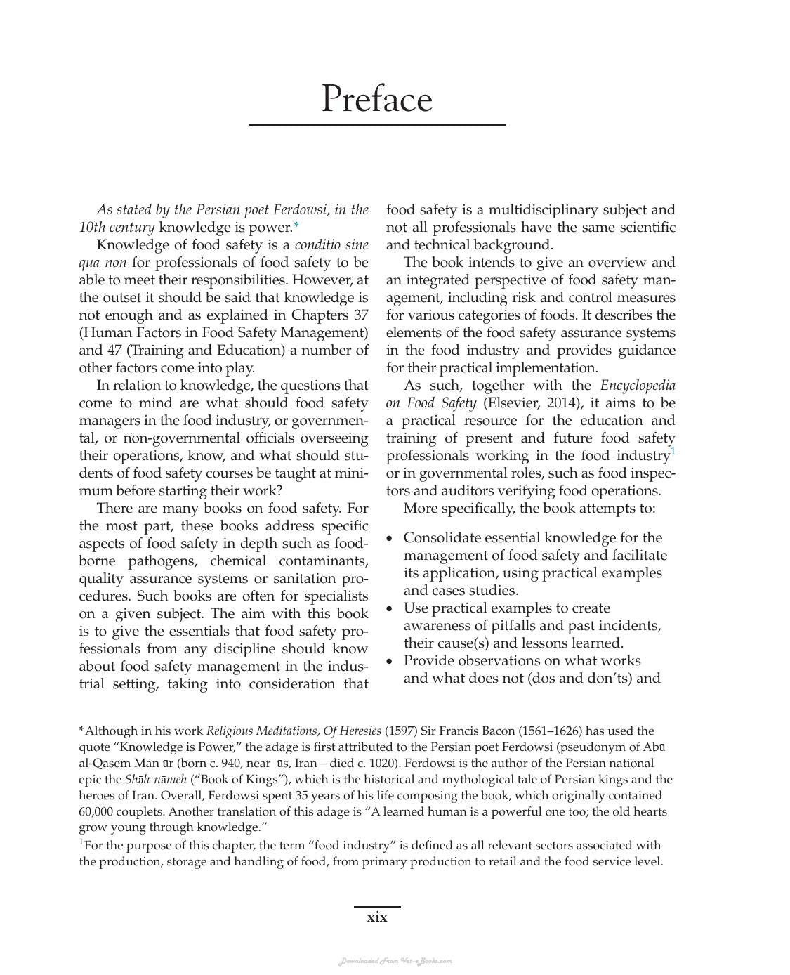 Food Safety Management A Practical Guide For The Food Industry