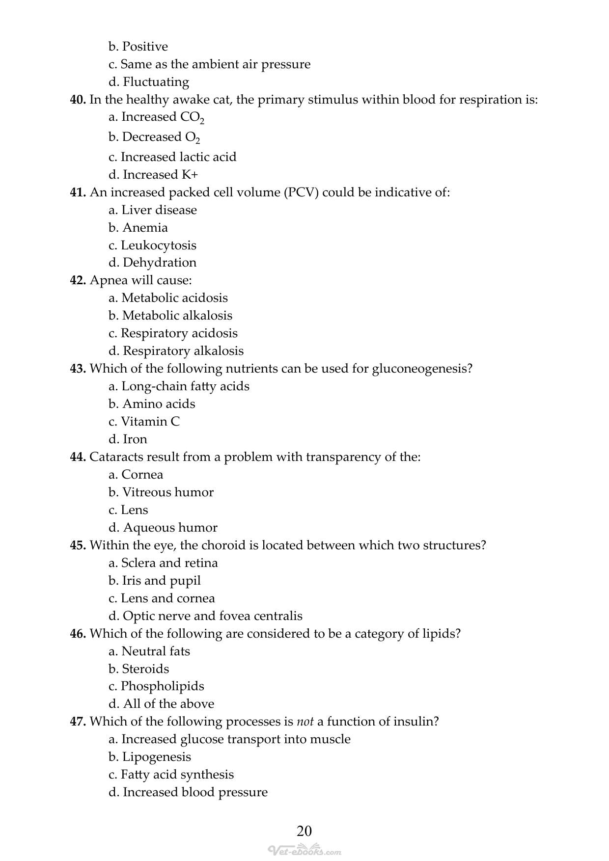 Review Questions And Answers For Veterinary Technicians 6Th Edition