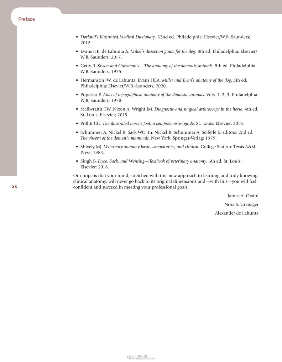 Preview page of Comparative Veterinary Anatomy a Clinical Approach
