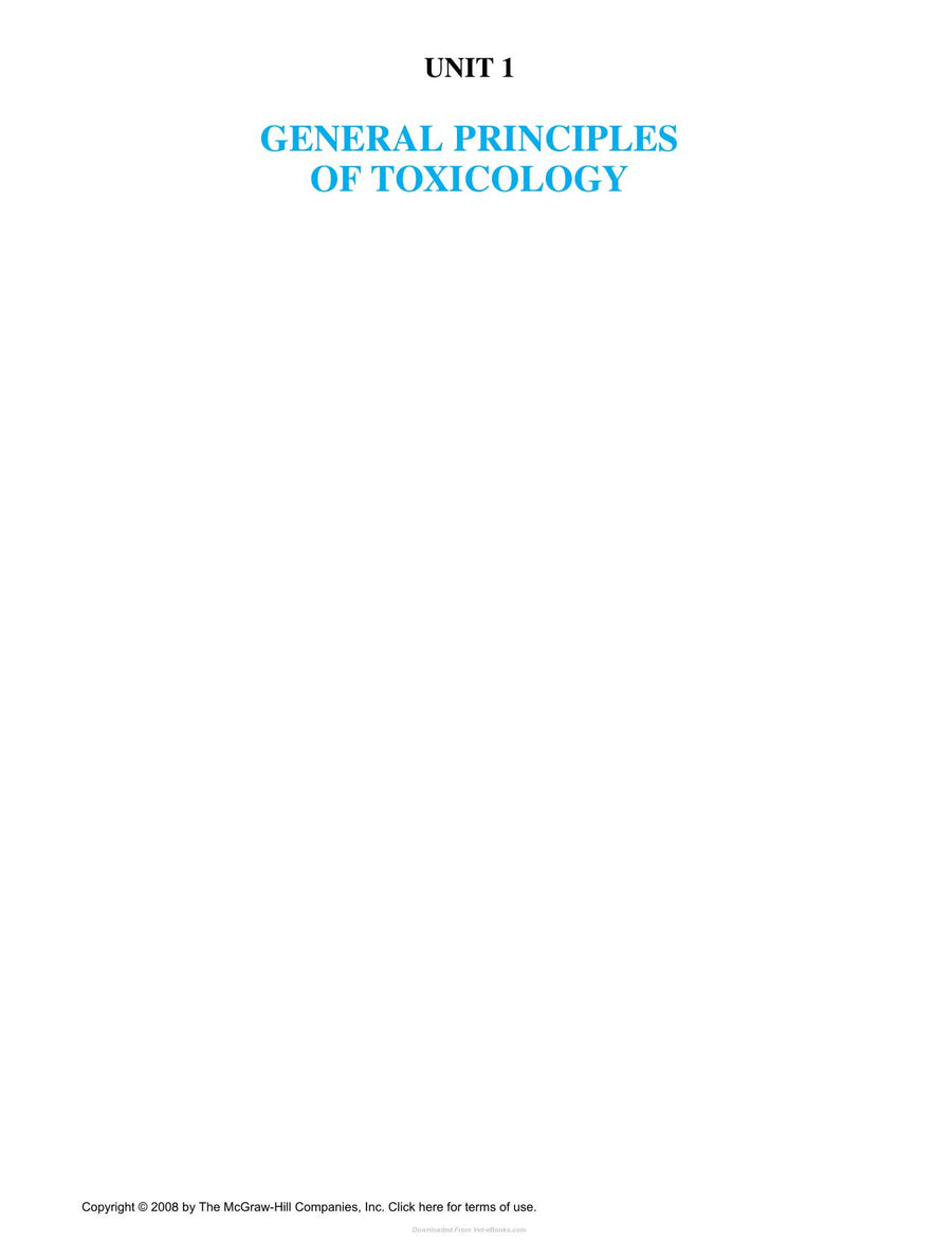 Preview page of Casarett & Doull’s Toxicology the Basic Science of Poisons 9th Edition
