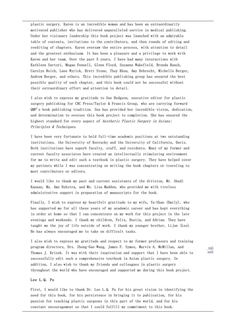 Preview page of Aesthetic Plastic Surgery in Asians: Principles and Techniques