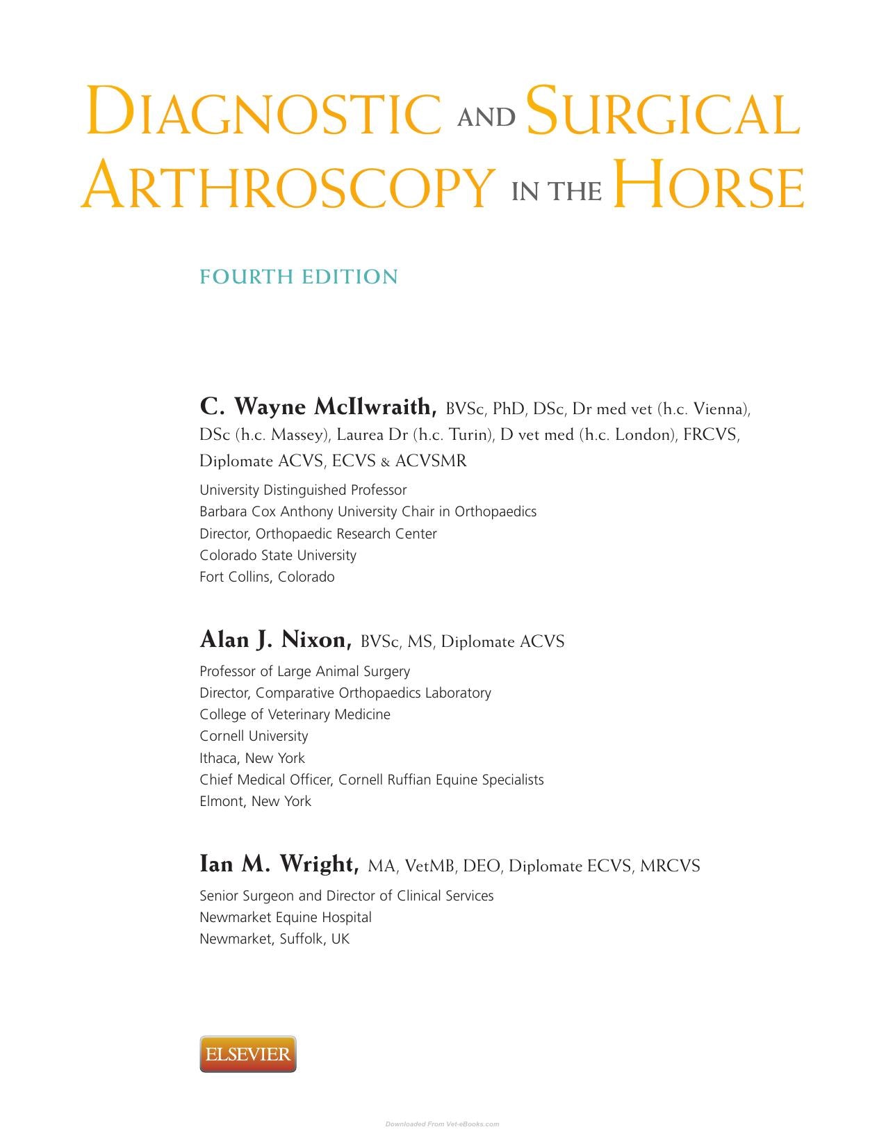 Diagnostic And Surgical Arthroscopy In The Horse 4Th Edition