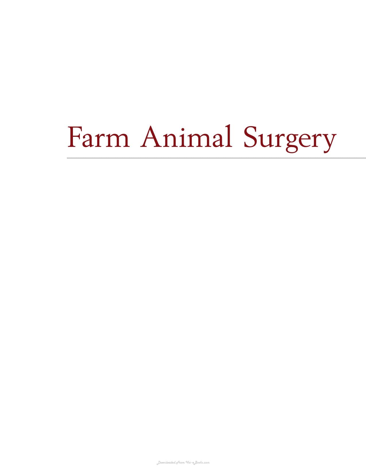 Farm Animal Surgery 2Nd Edition