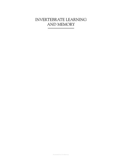 Invertebrate Learning and Memory