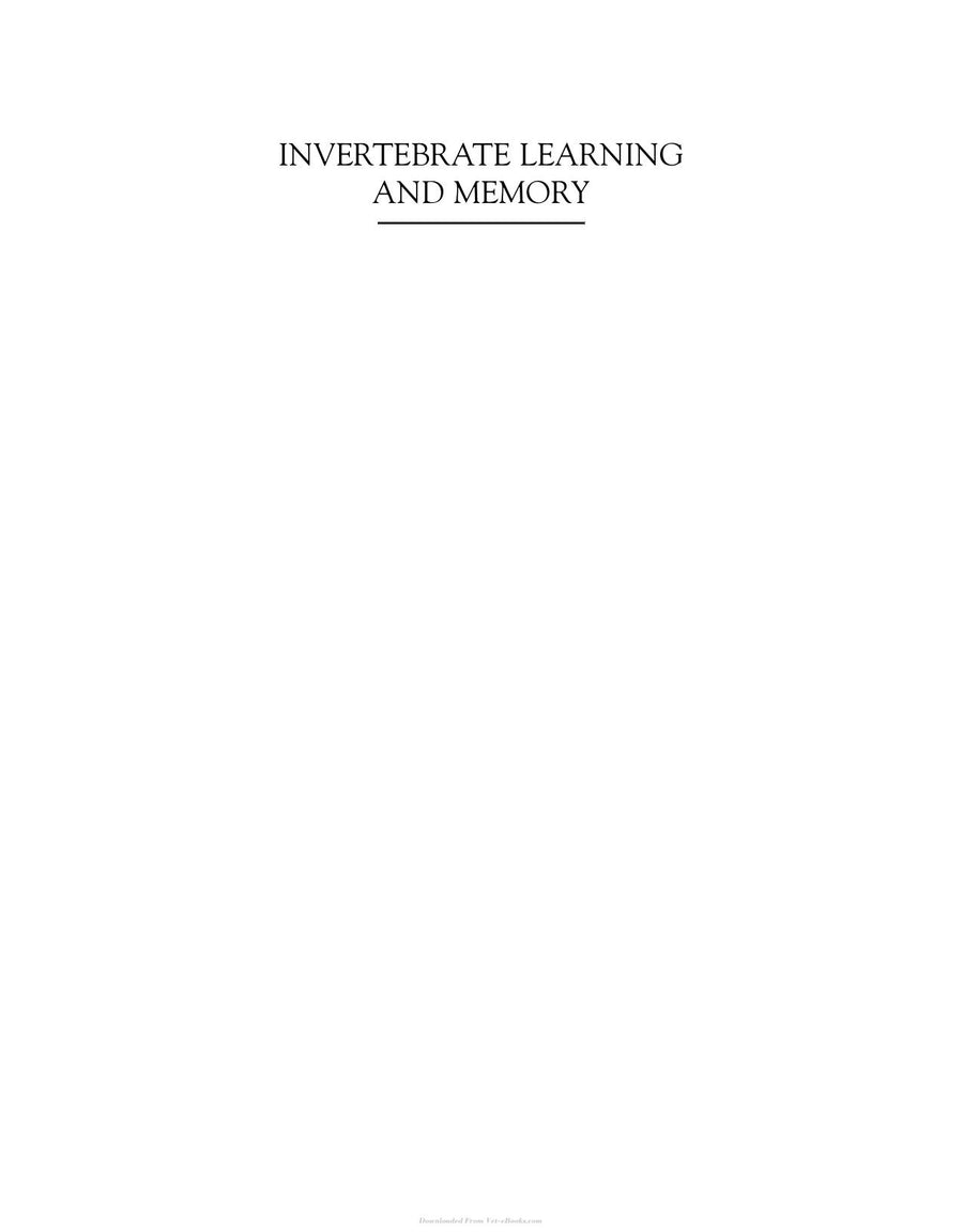 Preview page of Invertebrate Learning and Memory