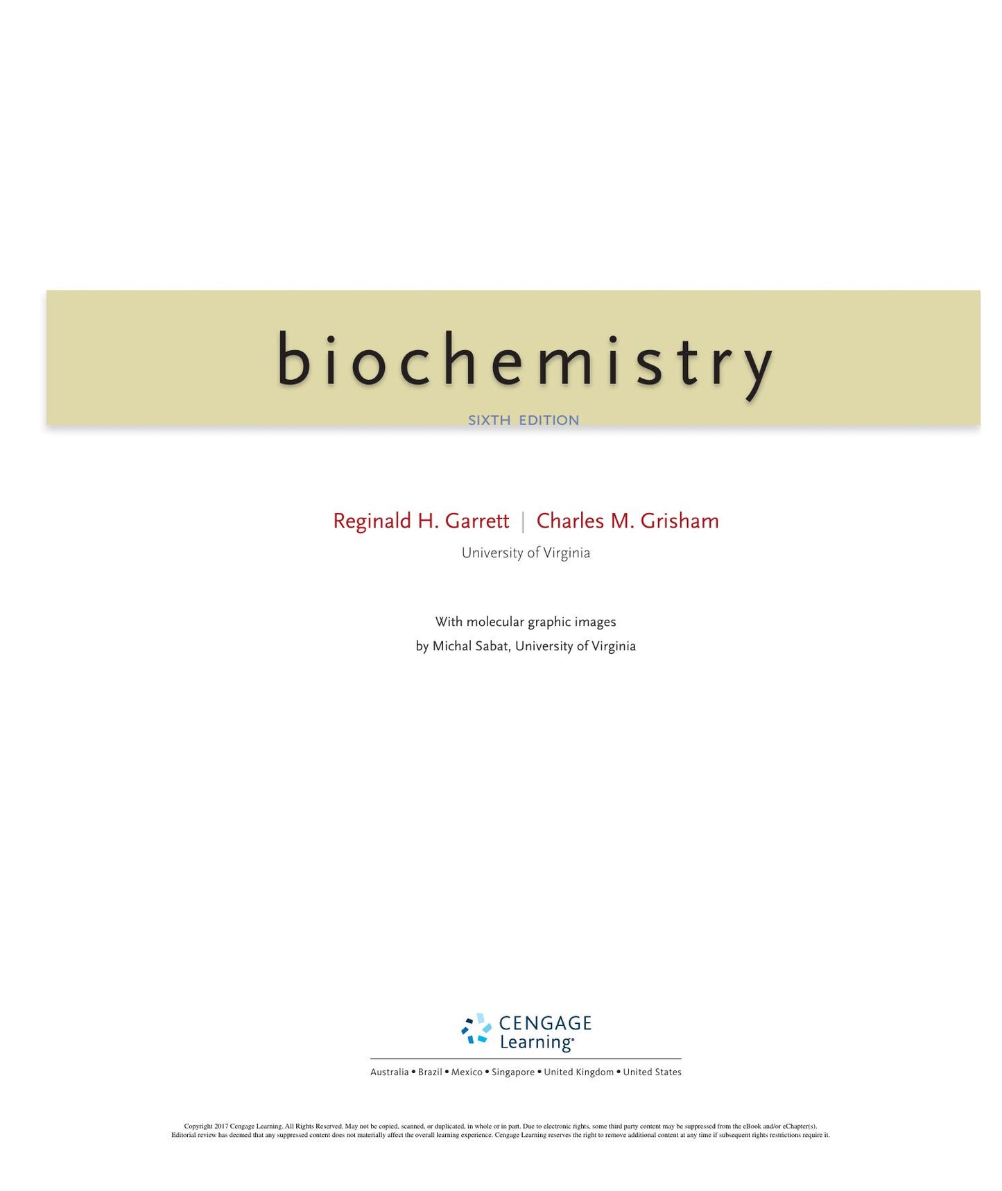 Biochemistry By Garrett 6Th Edition